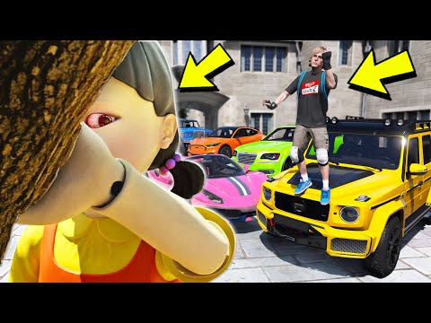 Видео: УГНАЛ КУЧУ ЧИТ ТАЧЕК У КУКЛЫ ИГРА В КАЛЬМАРА ЗА 180 СЕКУНД! БИТВА ВОРОВ В ГТА 5!