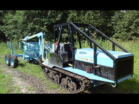 Видео: Самодельный мини-трактор. Проверка на тягу.