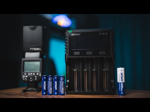 Видео: Новые Li-ion AA аккумуляторы XTAR и смарт зарядка VX4 + тест во вспышке Godox TT685