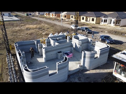 Видео: И это максимальный уровень шума!)) 3D печать бетоном зданий и сооружений