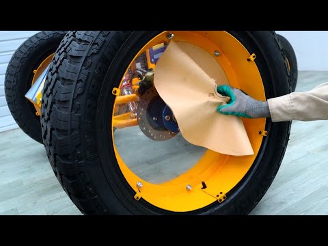 Видео: потрясающий трехколесный велосипед с прозрачным ободом и мощным двигателем объемом 350 куб. см