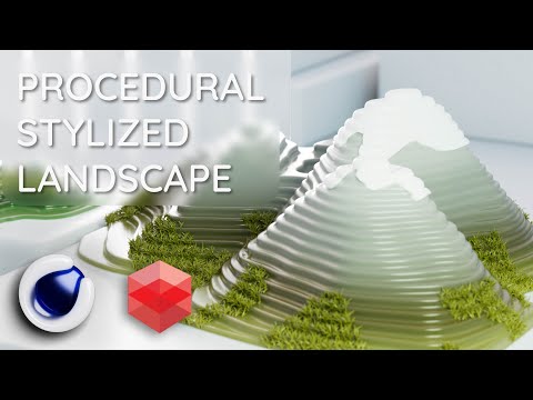 Видео: Procedural Landscape Tutorial Cinema 4D | Процедурный ландшафт Cinema 4D | [RU]