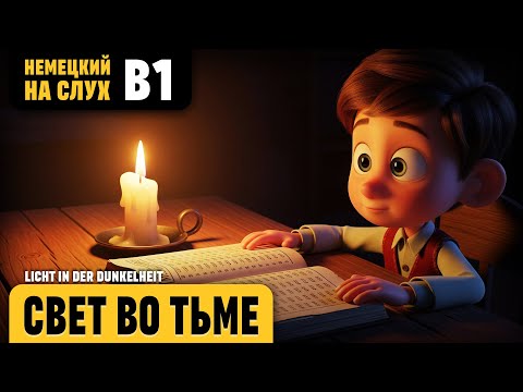 Видео: Свет во тьме. Веселый рассказ (уровень B1). Немецкий на слух.