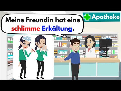 Видео: Учите немецкий | Моя девушка сильно простужена | В аптеке