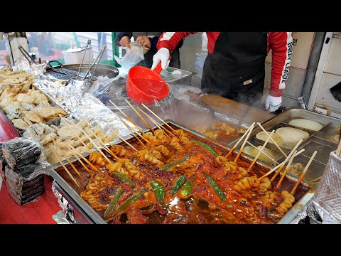 Видео: Распродается каждый день! Ттеокбокки - фаворит среди постоянных клиентов. / korean street food