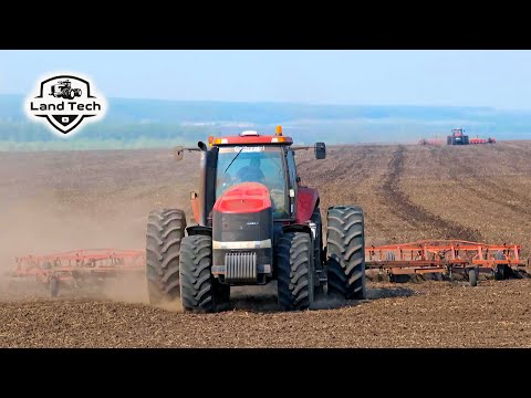 Видео: Тракторы CASE Magnum 340: культивация советскими культиваторами КПС-4 и посев HORSCH Maestro 24.70SW