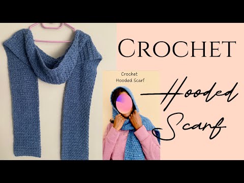 Видео: Вязаный крючком шарф с капюшоном - Круглая толстовка, Тройной узор - Все размеры #crochet