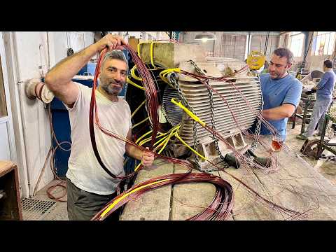 Видео: всё об электродвигателях || Полная обмотка электродвигателя 250 кВт, 1500 об/мин