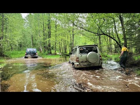 Видео: Оффроад 6-ти внедорожников на маршруте Подвиг Разведчика, маршрут не пройден!