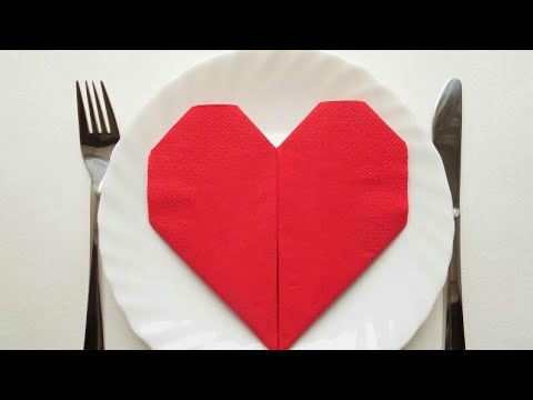 Видео: Для серверовки стола💓Сердце из салфетки