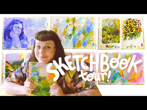 Видео: Экскурсия по альбому для зарисовок. Портреты, каракули, пейзажи и цвет!