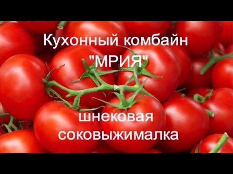 Видео: Мрия 2М кухонный комбайн видео. Шнековая соковыжималка Мрия 2М. Томатный сок.