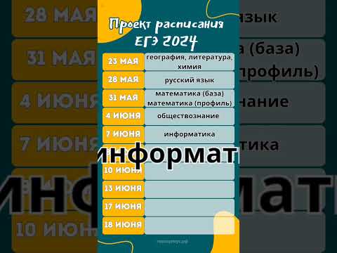 Видео: Проект расписания ЕГЭ 2024 😱 #репетитор #егэ2024 #репетитор_онлайн #репетитор_калининград #парацемус