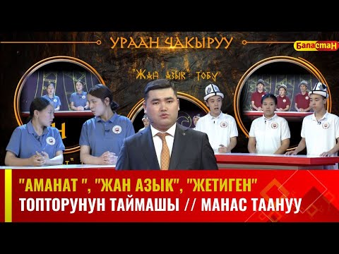 Видео: "АМАНАТ", "ЖАН АЗЫК", "ЖЕТИГЕН" ТОПТОРУНУН ТАЙМАШЫ / / МАНАС ТААНУУ