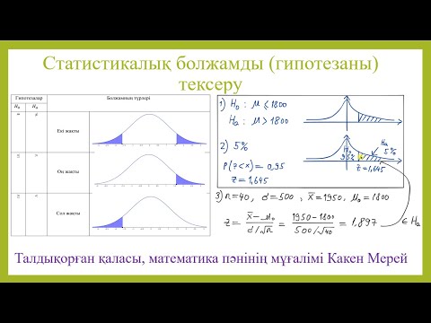 Видео: Статистикалық болжамды (гипотезаны) тексеру 12 сынып
