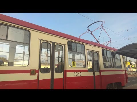 Видео: Трамвай №48 ЛМ-99К б.5317 по изменённой трассе (06.09.2018)