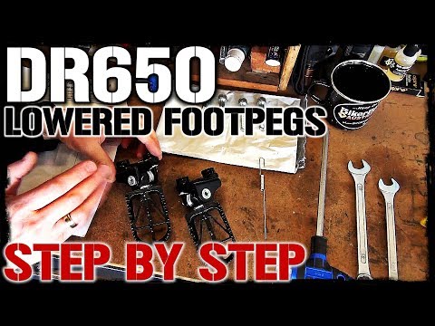 Видео: Установка заниженных подножек для DR650 ProCycle