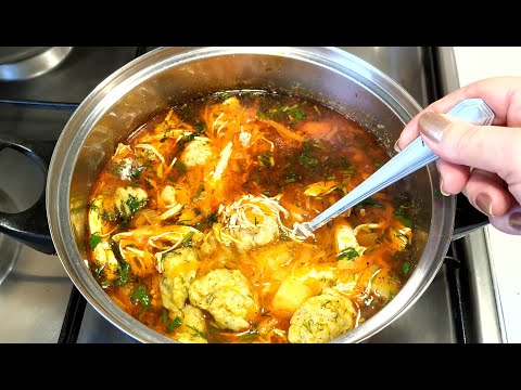 Видео: Ароматный Суп с Галушками! Простой Рецепт Вкусного Супа!