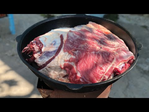 Видео: Мясо приготовленное в казане на костре, тает во рту! Казан кебаб из говядины!Узбекистан.