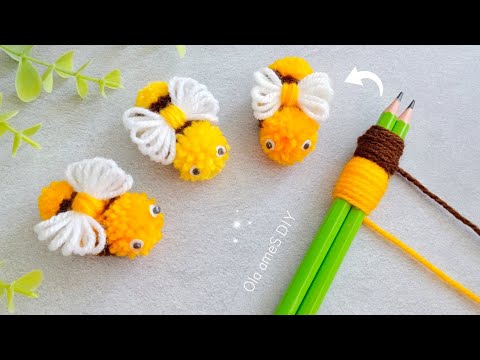 Видео: 💖☀️ Пчелки из Пряжи с Помощью Карандашей - Простая Идея Вам Понравится - Поделки из Пряжи Легко