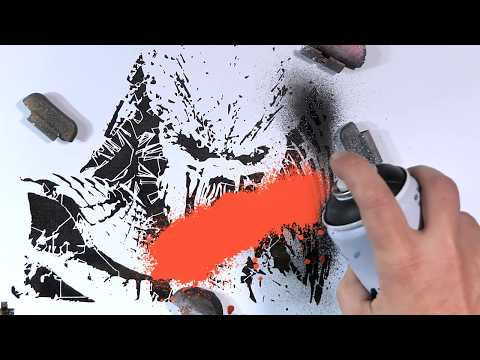 Видео: Реалистичный 7-слойный трафарет «Хищник»