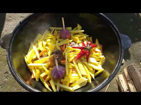 Видео: ФЕРГАНСКИЙ ПЛОВ в казане на костре. Самый вкусный плов