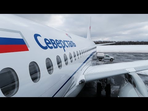 Видео: Superjet 100 а/к Северсталь | Москва - Череповец