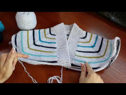 Видео: Пуловер с карманом (из остатков пряжи). Часть 1. Обзор. Расчеты.