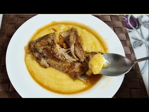 Видео: Обед   по-молдавски !!!    Кукурузная каша с рёбрышками.