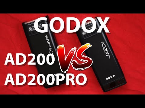 Видео: Godox AD200PRO VS AD200 Обзор и сравнение фото вспышек Unboxing and Review, Compare