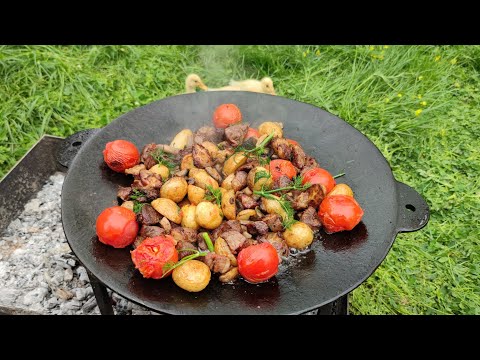 Видео: МЯСО с ОВОЩАМИ на СКОВОРОДЕ.  САДЖ КЕБАБ. SAC İÇİ.