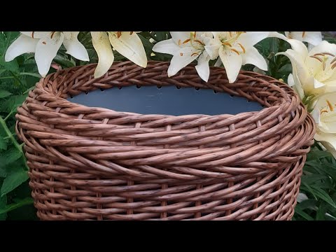 Видео: Объемная косичка колосок. Мастер-класс. Кашпо из полиротанга