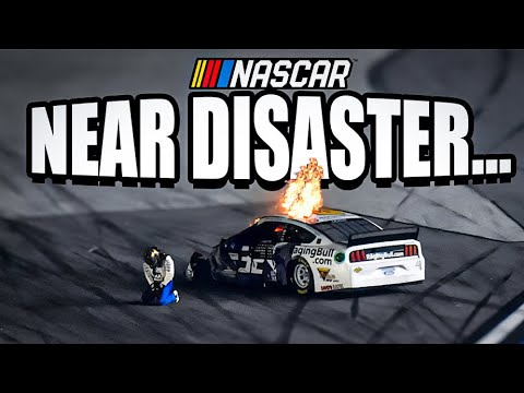 Видео: Почти катастрофические ситуации в NASCAR!