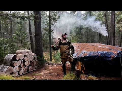 Видео: Запустили печку в Мощной Землянке! Продолжаем готовиться к зиме.