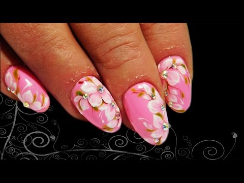 Видео: 💕 Белые цветы на розовом 💕 Красивый и простой летний дизайн ногтей 2017 💕