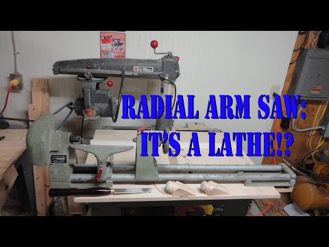 Видео: Как использовать радиально-консольную пилу в качестве токарного станка