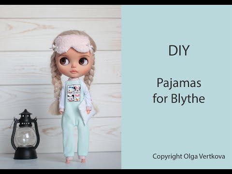 Видео: Pajamas for Blythe. Трикотажная пижама для Блайз