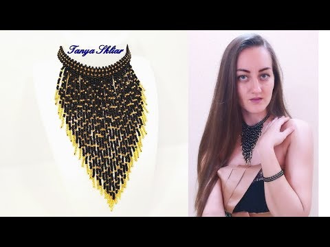 Видео: Шикарное Колье из Бисера Мастер Класс/ Beaded necklace master class/ Ожерелье из бисера!