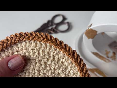 Видео: Интересная обвязка для ковра, салфетки... Вязание крючком...