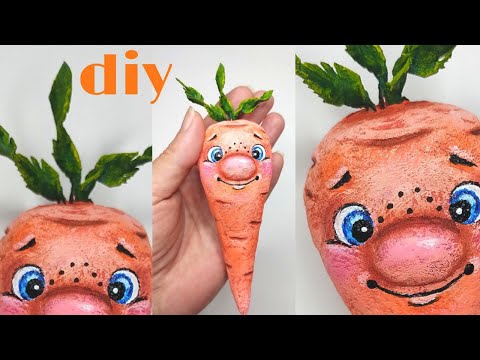 Видео: МК Морковка из ваты на ёлочку / Ватная игрушка / DIY Cotton wool carrots