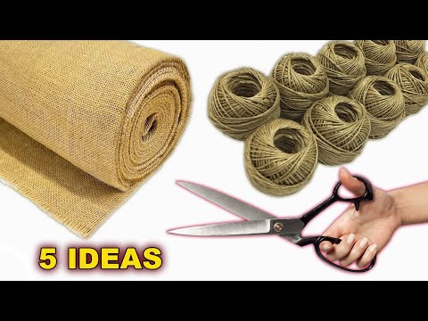 Видео: 5 супер-идей с джутовыми тканями, джутовыми нитями и бросовыми материалами!