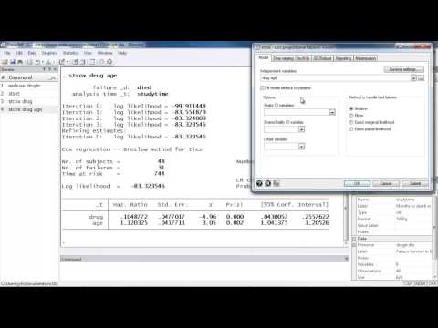 Видео: Установите модель пропорциональных рисков Кокса и проверьте предположение о пропорциональных риск...