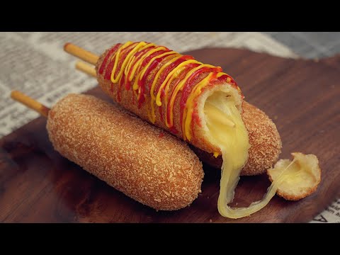 Видео: Моцарелла Сырный Корн-Дог Рецепт Mozzarella Cheese Corn Dog Recipe