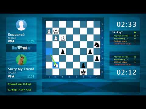 Видео: Анализ шахматной партии: Бормалей - Sorry My Friend, 0-1 (по ChessFriends.com)