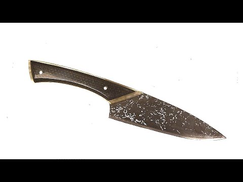 Видео: Нож из косы, микарта из мешка. Knife from a scythe, micarta from a bag.