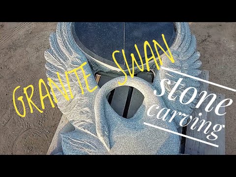 Видео: Stone carving. Swan made of stone. Резьба по камню. Лебедь из гранита.