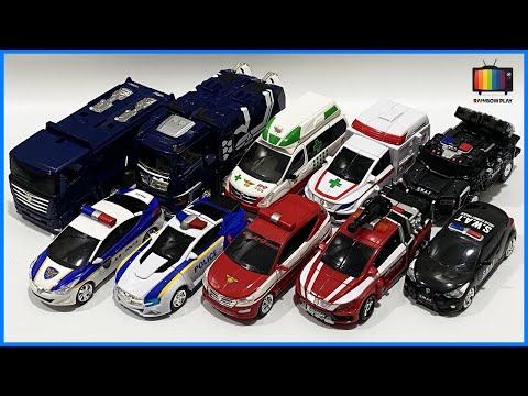 Видео: Комбинированный робот Hello Carbot Hello Carbot Penta Storm Penta Storm X, полицейская машина, гр...