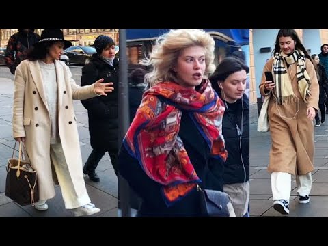 Видео: Стрит стайл - как утеплились модницы Петербурга Пальто Пуховики Обувь  Аутфиты осень-зима Что надели