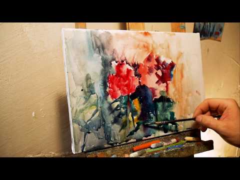 Видео: Масляная пастель. Акварельный подмалевок. 4\5 Oil pastel.Water-color under-paint.