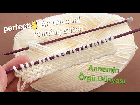 Видео: Замечательный узор для вязания в 4 ряда, очень простой и красивый!